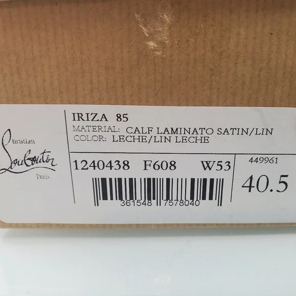 NWT$900 LOUBOUTIN Iriza 85 Leche Silk Satin metallic Leather Heel Pumps Sz 40.5 - Picture 13 of 15